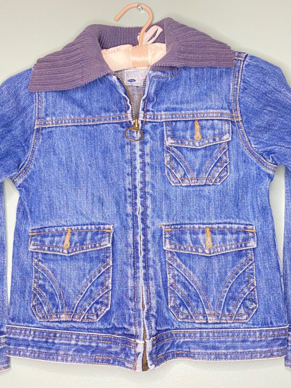 Old Navy Blue Jean Denim Jacket Size 6 Girls Full Zip Up